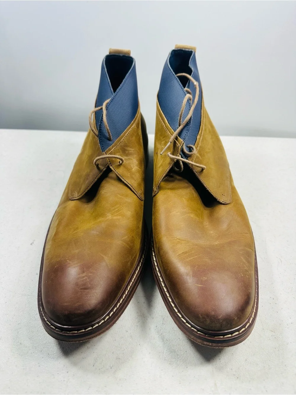 Cole Haan Shoes Men’s 12 M Colton Chukka Brown Leather Blue Boots C11771